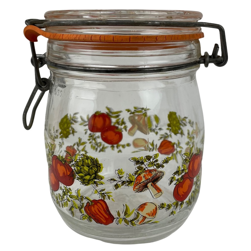 Cottagecore Mushroomcore NIVEAU DE REMPLISSAGE 3/4L Storage Kitchen Jar Vintage